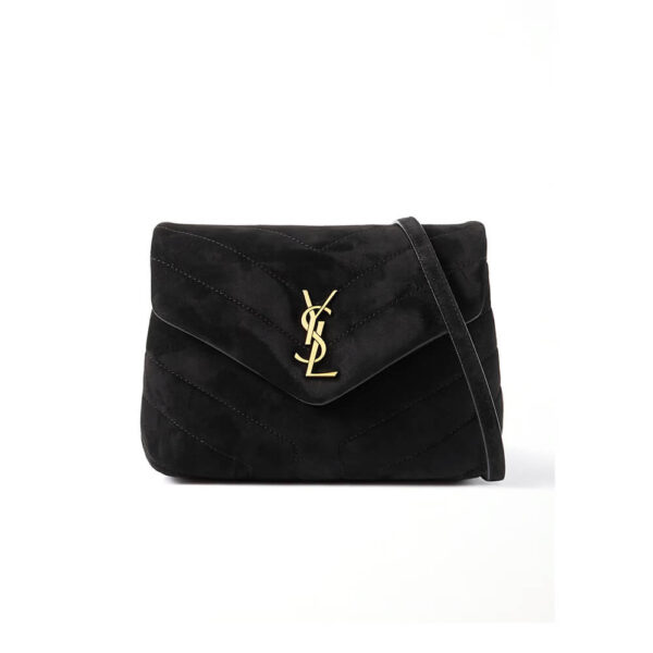 LOULOU SMALL CHAIN BAG IN “Y” QUILTED SUEDE