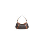CELINE STRIPED LOGO PRINTED COW LEATHER HOBO BAG