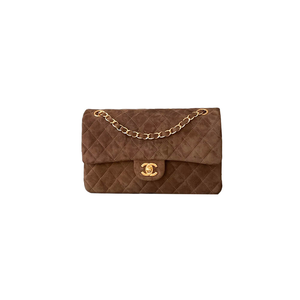 1-42-9.jpg CHANEL Suede Classic Double Flap Handbag(HIGH-END GRADE) - Image 1