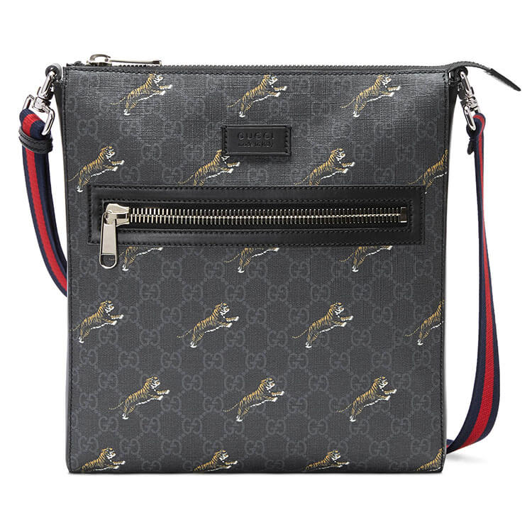 1-437.jpg Gucci Bestiary Messenger With Tigers - Image 1