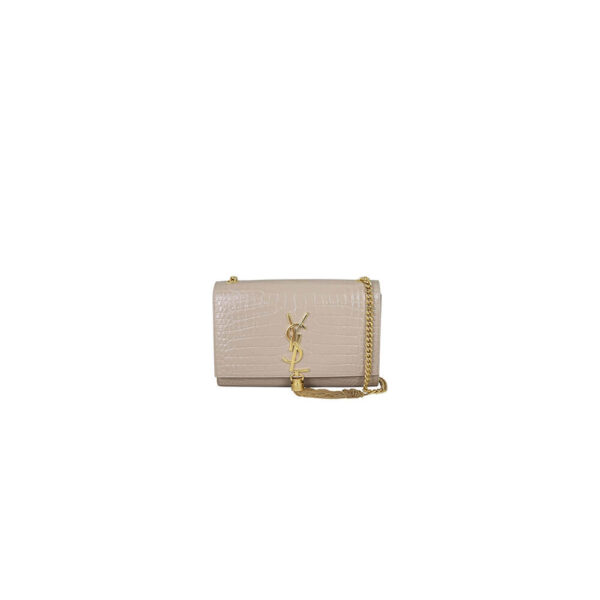 YSL kate medium tassel in crocodile-embossed leather