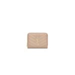 YSL CASSANDRE MATELASSÉ compact zip around wallet in grain de poudre leather