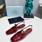 Prada Patent Leather Slingback Ballerinas - Image 2
