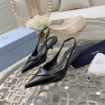 Prada Brushed Leather Slingback Pumps - Image 2