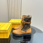 FENDI Fendigraphy logo-plaque leather boots - Image 2