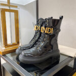 FENDI Fendigraphy logo-plaque leather boots - Image 2