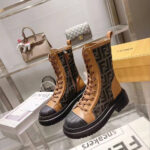 FENDI Domino Brown leather biker boots - Image 2