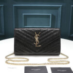 Saint Laurent Chain-strap YSL-plaque grained-leather wallet - Image 2