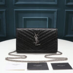 Saint Laurent Chain-strap YSL-plaque grained-leather wallet - Image 2