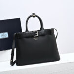 Prada Buckle medium leather handbag with double belt(high-end grade) - Image 2