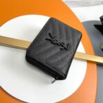 YSL CASSANDRE MATELASSÉ compact zip around wallet in grain de poudre leather - Image 3