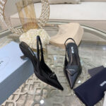 Prada Brushed Leather Slingback Pumps - Image 3