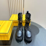FENDI Fendigraphy logo-plaque leather boots - Image 3