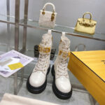 FENDI Fendigraphy logo-plaque leather boots - Image 3
