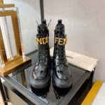 FENDI Fendigraphy logo-plaque leather boots - Image 3