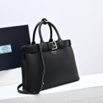 Prada Buckle medium leather handbag with double belt(high-end grade) - Image 3