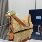 Prada Aimée large crochet and leather bag - Image 3