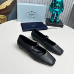 Prada Leather Mary Jane Ballerinas - Image 4