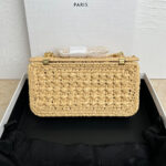 CELINE CHAIN SHOULDER BAG CLAUDE IN RAFFIA EFFECT TEXTILE(HIGH-END GRADE) - Image 4