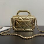 CHANEL Mini Flap Bag with Top Handle(high-end grade) - Image 4