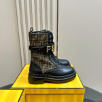 FENDI Fendigraphy logo-plaque leather boots - Image 4