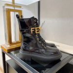 FENDI Fendigraphy logo-plaque leather boots - Image 4