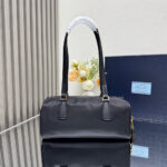 Prada Re-Nylon and leather medium top-handle bag with padlock(high-end grade) - Image 4