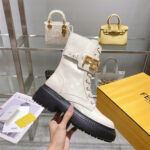 FENDI Fendigraphy logo-plaque leather boots - Image 5