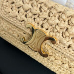 CELINE CHAIN SHOULDER BAG CLAUDE IN RAFFIA EFFECT TEXTILE(HIGH-END GRADE) - Image 6