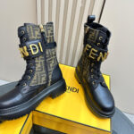 FENDI Fendigraphy logo-plaque leather boots - Image 6