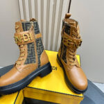 FENDI Fendigraphy logo-plaque leather boots - Image 6