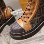 FENDI Domino Brown leather biker boots - Image 6