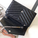 YSL cassandre envelope chain wallet in grain de poudre leather(High-end Grade) - Image 6