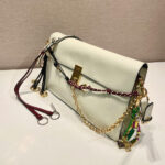 Prada Soft Sound large leather shoulder bag with charms(high-end grade) - Image 6