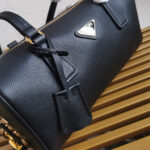 Prada Medium leather top-handle bag with padlock(high-end grade) - Image 6