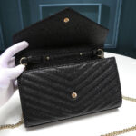 Saint Laurent Chain-strap YSL-plaque grained-leather wallet - Image 6