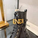 FENDI Fendigraphy logo-plaque leather boots - Image 7