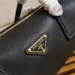 Prada Medium leather top-handle bag with padlock(high-end grade) - Image 7