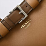 Prada Buckle medium leather handbag with double belt(high-end grade) - Image 7