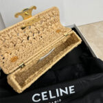 CELINE CHAIN SHOULDER BAG CLAUDE IN RAFFIA EFFECT TEXTILE(HIGH-END GRADE) - Image 8