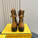 FENDI Fendigraphy logo-plaque leather boots - Image 8