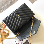 YSL cassandre envelope chain wallet in grain de poudre leather(High-end Grade) - Image 8