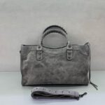 Balenciaga Le City medium suede tote bag 230582 gray - Image 2