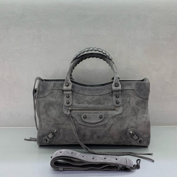 Balenciaga Le City medium suede tote bag 230582 gray