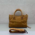 Balenciaga Le City small suede tote bag 230582 camel - Image 4