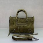 Balenciaga Le City small suede tote bag 230582 green