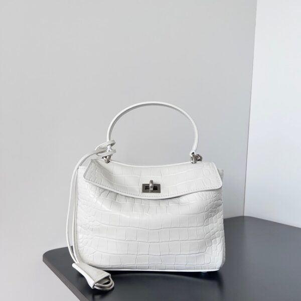 Balenciaga Rodeo Mini Handbag crocodile skin 795456 white