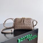 Bottega Veneta Intrecciato Concert Pouch 794258 dark gray