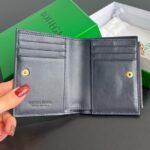 Bottega Veneta Intrecciato Small Bi-Fold Wallet 742330 dark blue - Image 4