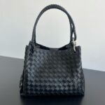 Bottega Veneta Parachute 826212 black&Vintage silver finish